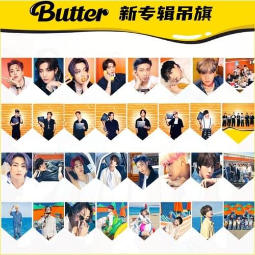 KPOP Bangtan Boys New Album Butter The Same New Hanging Flag Hanging Flag Pennant Hanging Painting Surrounding