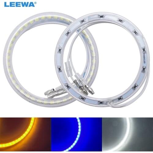 LEEWA 2x80mm Car LED 42SMD Halo Rings Angel Eyes DRL Head Lamp For Cheverolet Lacetti Hatchback White/Blue/Yellow #CA974