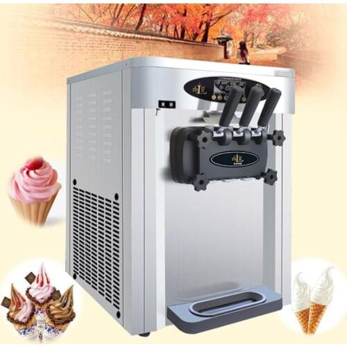 Small Ice Cream Machine For Ice Cream Stainless Steel Desktop Automatic Three Heads Rapid Cooling Ice Cream Making Machine