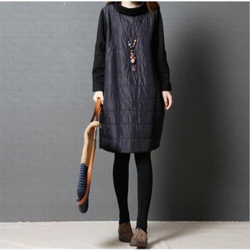 Fashion Women 2020 Winter Cotton Coat Casual A-Lline Warm Slim Long Coats Plus Size Female Autumn Patchwork Coat 5XL 6XL 7XL