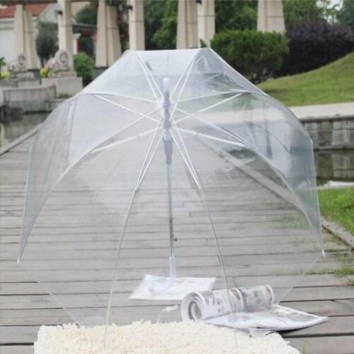Fashion Transparent Clear Bubble Dome Shape Umbrella Outdoor Windproof Umbrellas Princess Weeding Decoration