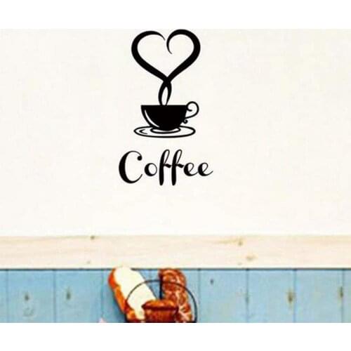 Cafe Cup Stickers Coffee cup Kitchen Art Wall Stickers for Home Decoration Removable Wall Stickers