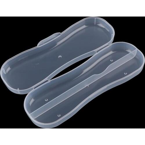 Baby Portable Tableware double Box Storage Organizer Case Plastic Spoon Fork Travel Transparent