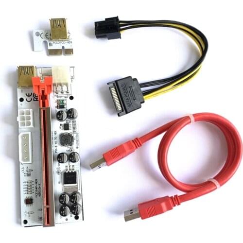 PCI-E Riser PCI E Express 1X to 16X Riser Card 60CM USB 3.0 PCI-E SATA to 6Pin Power Cable for BTC Bitcoin Mining Antmin