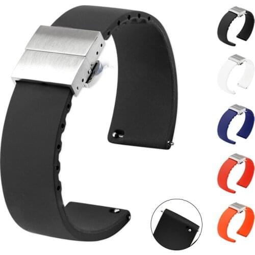 BEAFIRY Watch Band 14mm 16mm 18mm 20mm 22mm Quick Release Silicone Rubber Watchband Strap Waterproof black blue orange Belt