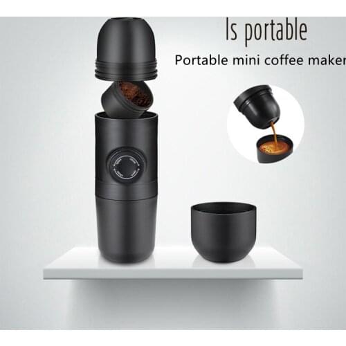 Manual Portable Espresso Machine Outdoor Mini Coffee Maker Push Coffee Cup for Car Travel Camping Hiking Home Office Coffee Pot