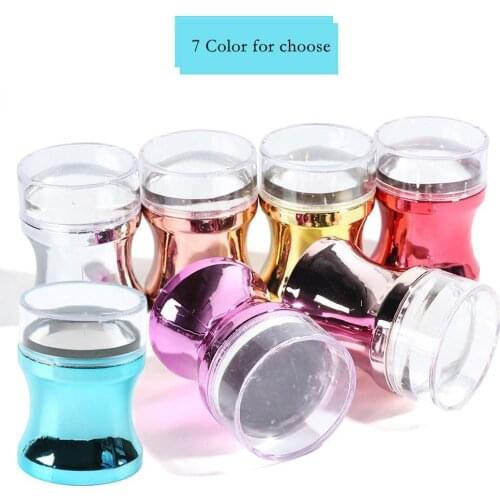 Silicone French Manicure Transparent Clear Nail Stamper With Scraper Jelly Silicone Stamp For French Manicure Nails