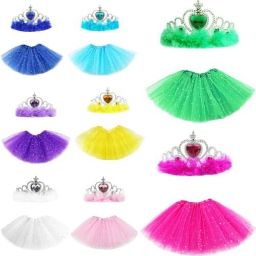 2020 Cute Baby Girl Birthday Party Princess Cake Smash Tutu Skirts+Crown 2PCS Sets 1-3Y