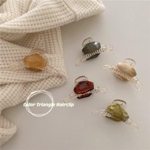 Korean retro geometric color resin grabbing clip girly candy color hairpin commuter color back head hairpin