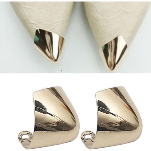 1pair Toe Cap Shoes Toes Protection Metal Material Accessories Broken Sliver For Decorations Reapair High Gold Shoe Clips H I7O7