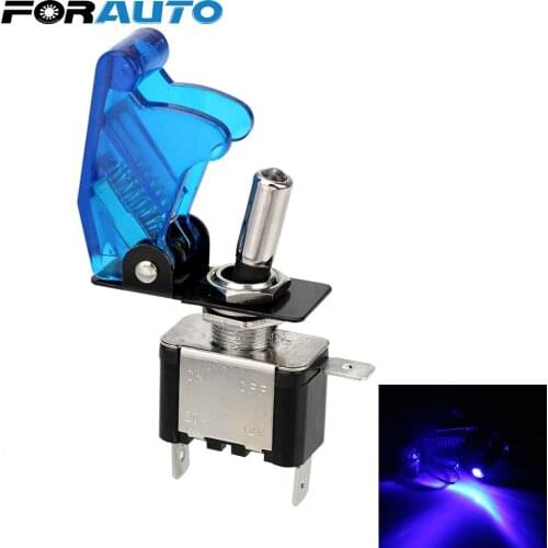 1PCS Toggle Switch SPST Toggle Rocker Switch Car Auto Cover LED Light Control On/Off LED Switch With Protective Cover 12V 20A