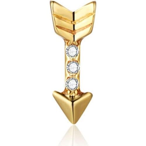 10pcs Gold Crystal Accent love Arrow Charm floating charms for Living glass locket