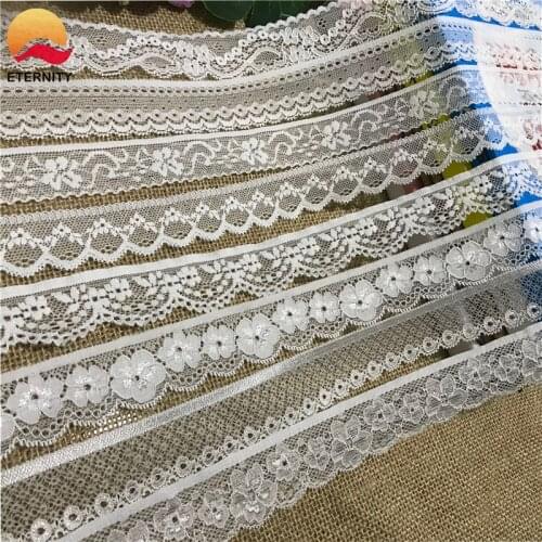 2.5-3.3cm S2470 white beautiful lace ribbon tape for decoration DIY crafts embroidery net sewing decorative African lace fabric