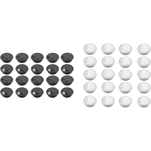 20Pcs 2 Inch Desk Wire Cord Cable Grommets Hole Cover for Office PC Desk Cable Cord Organizer Plastic Cover