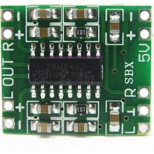 500pcs PAM8403 2X3W Mini Audio Class D amplifier board 2.5-5V input