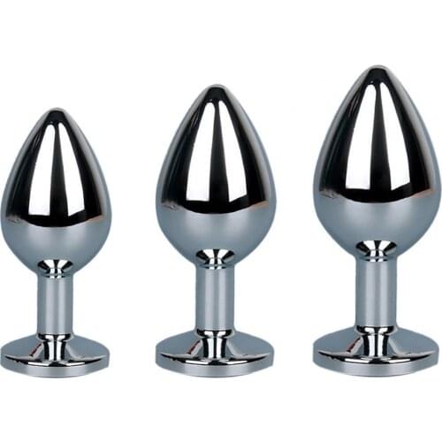 OLO Butt Plug 3 Sizes Smooth Surface Easy Insertion Stainless Steel Spiral Anal Bead Jewelry Adult Pleasure Firlting Sex Toys