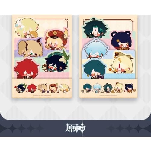 Anime Genshin Impact Mondstadt Liyue Harbor Cartoon Post-it Note Student Notebook Sticky Notes Collection Supply Bookmark Label