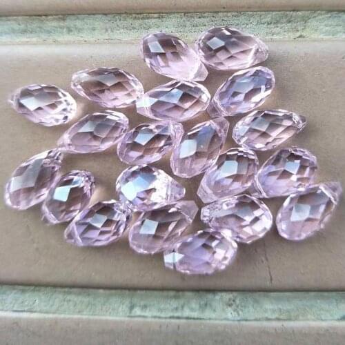 Free Shipping Fashion Jewelry 7x12mm Pink Faceted Crystal Water Drop Loose Beads 20PCS FG0997