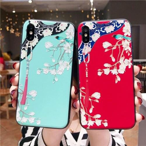 3D Embossed Ancient style Phone Case for iPhone X XS XR 11 12 Pro Max Soft TPU Matte Back Cover for iPhone 6 7 8 Plus Capa Coque