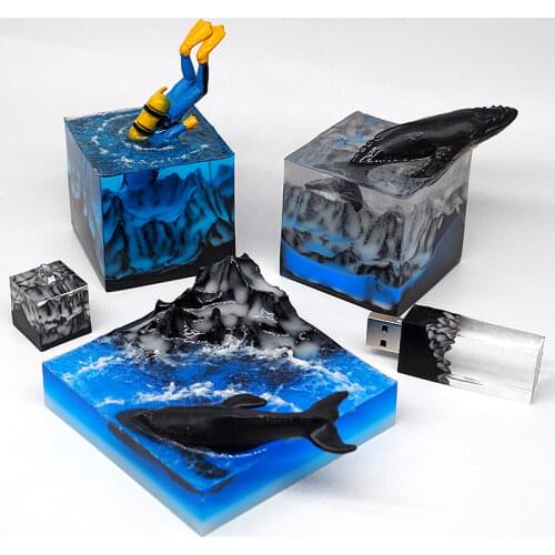 DIY 3d Resin Silicone Mold Handmade Glue Mountain Peak Mold Crystal Resin Snow Mountain Ocean Micro Landscape for Crafts 3d