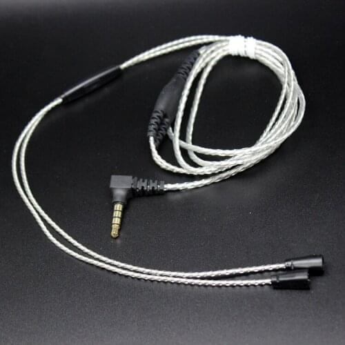 Diy IE8 Ie80i upgrade cable with mic fever silver-plated with shielding wire Pluggable
