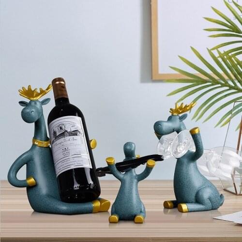 3PCS/SET European Red Wine Holder Living Room Wine Cabinet Decorations High Foot wWine Glass Holder Household Wine Bottle Rack