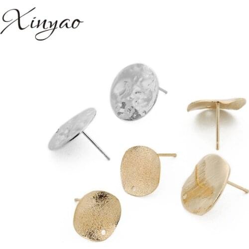 XINYAO 20pcs/lot 12/15mm Smooth Flat Earrings Fit Women Diy Bihemian Earrings Jewelry Accessories Findings F16340