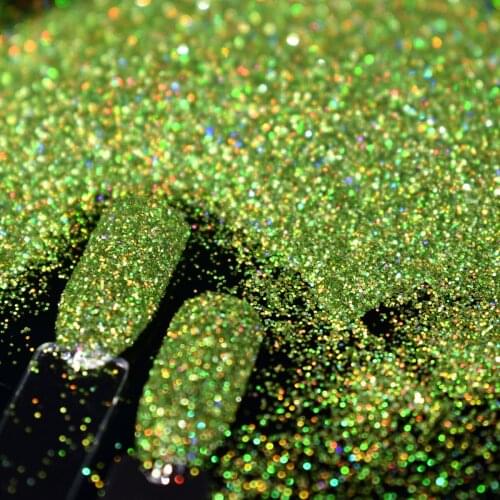 Holographic Grass Green Nail Glitter Dust Shining Laser Green Powder for DIY Nail Body Gift Craft Manicure Accessories