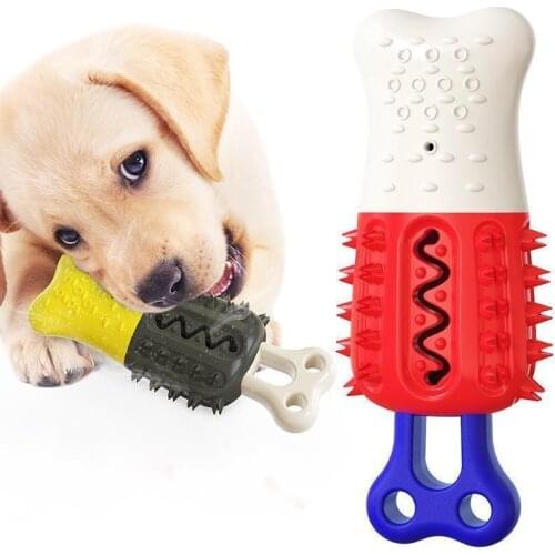 Dog Toy Bite-Resistant Molars Can Be Filled with Water Toys Cute Bone Chew Toys Clean Molar Pet Toys Summer ice-cold toy