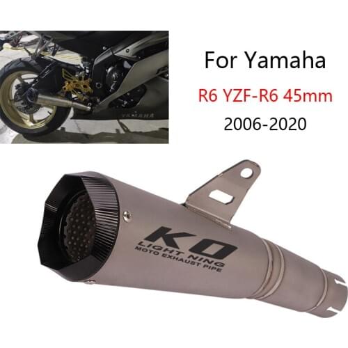 Slip-on Catalyst for Yamaha R6 YZF-R6 2006-2020 Motorcycle Titanium Alloy Exhaust Pipe 45mm Muffler Escape No DB Killer with Mid