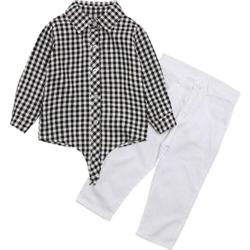 Brand New Toddler Newborn Baby Girls Clothes Set Long Plaid Blouse T Shirt Top+Long Pencil Pants Leggings Outfit Set
