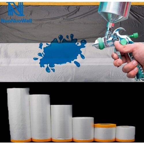 Oil Painting Masking Film Tape Furniture Car Protect Cover Plastic Film Barrier Paint Block Overspray Protective Sheeting