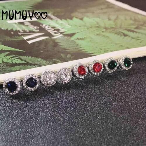 Fashion jewelry high quality swa, charm transparent round button angel women earrings simple round single pierced earrings women