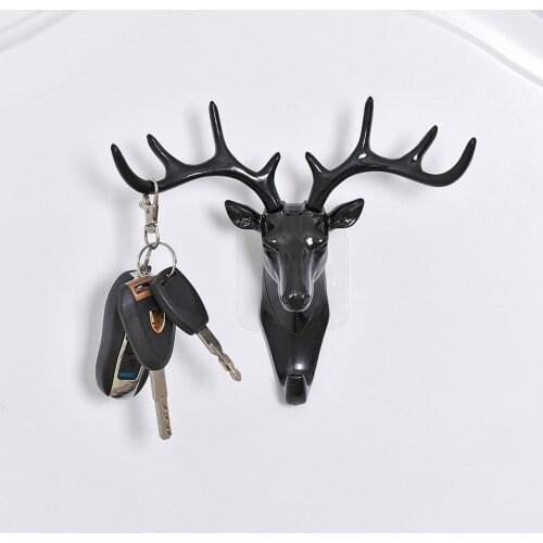 Wall Mounted Hanging Hooks Deer head sticky door hook Accesorios Storage living room Organizar Storage coat hooks for wall