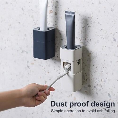 Wall Mount Automatic Toothpaste Dispenser Bathroom Accessories Set Toothpaste Squeezer Dispenser Bathroom Toothbrush Holder Tool