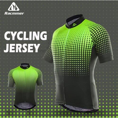 Racmmer Cycling Jersey Road Bike Fluorescent Green Mens Short Sleeve Bicycle Cycling Clothing Bike Jersey Bike Wear Cycling Kits