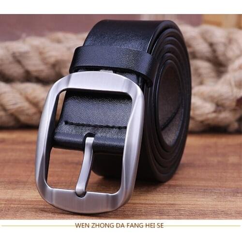 2021 New Leather Luxury Strap Business Belts For Men Fashion Classice Vintage Pin Buckle Male Formal Suit Belts