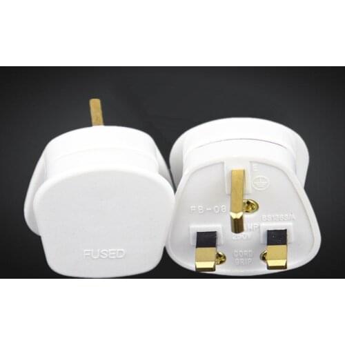 White 3 Pin UK Mains Top Plug 13A 13 AMP Appliance Power Socket Fuse Adapter Household,1 pcs