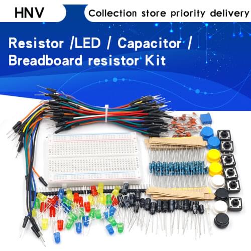 Starter Kit for arduino Resistor /LED / Capacitor / Jumper Wires / Breadboard resistor Kit with Retail Box