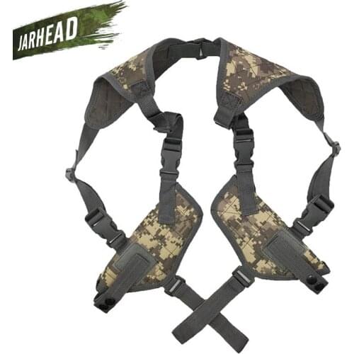 Airsoft Tactical Military Double Pouch Hunting Combat Adjustable Nylon Shoulder Holster Pouch Camouflage Hand Gun Holster