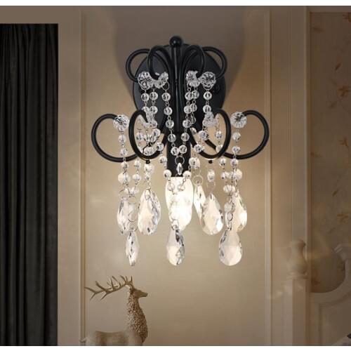 Hallway Led wall fixtures Wall mounted crystal Lamp Mirror sconce for Sitting Room Porch Balcony Corridor Crystal wall light