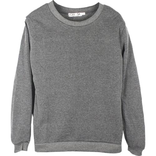 Long Sleeve Crewneck Sweatshirt Unisex Pullover Hoodie Fleece Lined