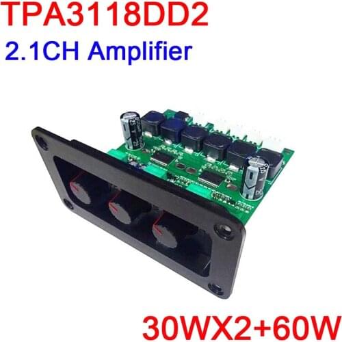 TPA3118 Subwoofer Amplifier Board 2.1CH 30W+30W+60W HiFi Digital Audio POWER Amplifier volume With panel