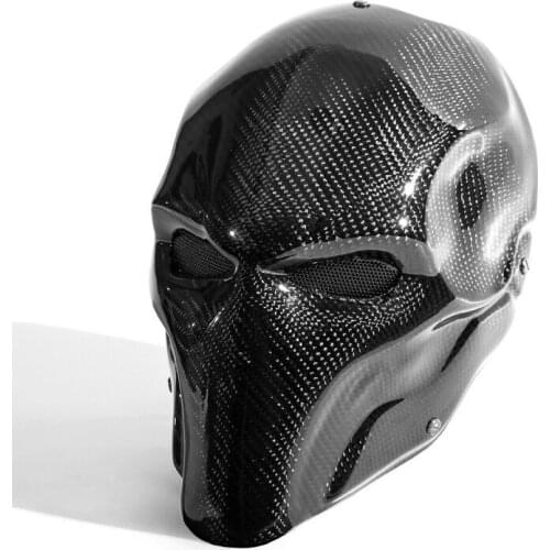 Carbon Fiber Halloween Full Face Mask Dance Party Prom Mask Black HIGH QUALITY