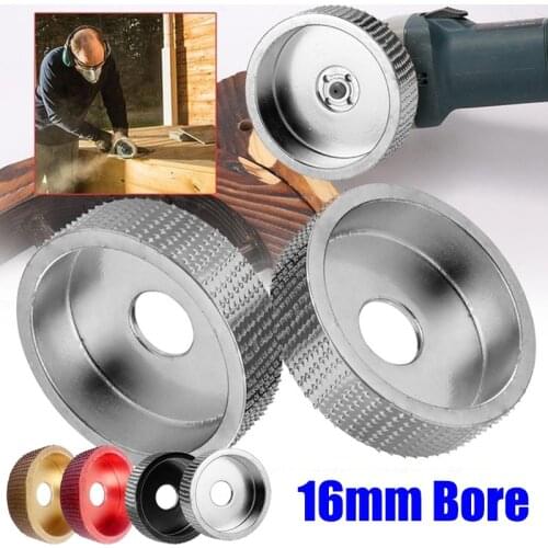 Wood Wheel Angle Grinding Wheel Sanding Carving Rotary Tool Abrasive Disc for Woodworking Angle Grinder with 16mm Bore Shaping