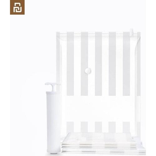 11pcs New Youpin Smart Vacuum Bag Folding Scan QR Code Storage Bag Sealed Clothes Compression Organizer With Hand Air Pump