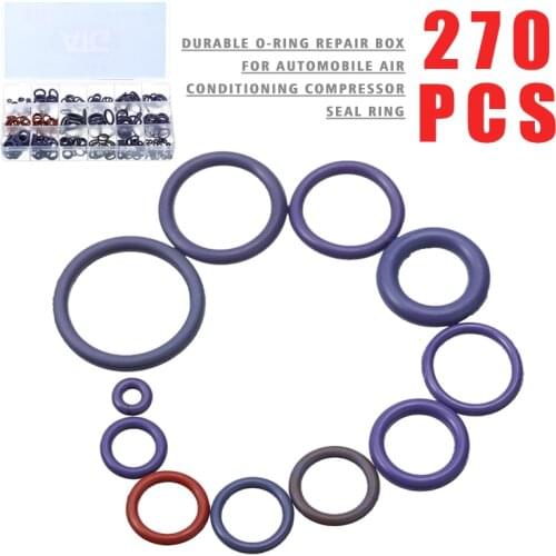 270pcs Sealing O-rings 18 Size Car A/C System Air Conditioning Compressor Rubber O Rings Seals Parts