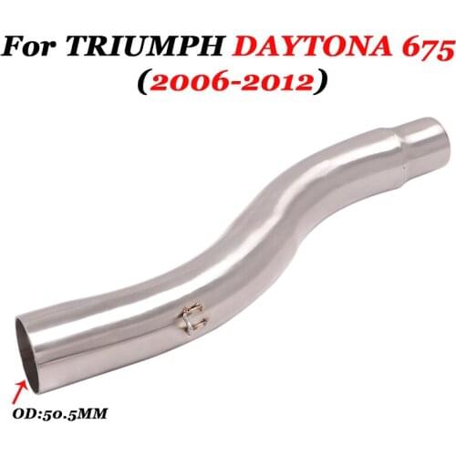 Slip On For TRIUMPH DAYTONA 675 2006-2012 Motorcycle Exhaust Muffler Escape Modified Stainless Steel Connector Middle Link Pipe