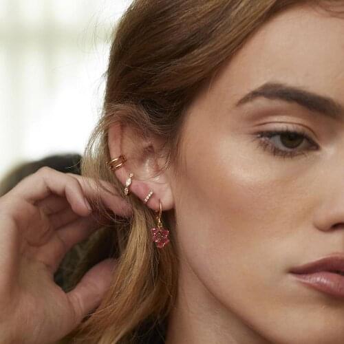 Tear drop earring birthstone water drop dangle earrings for women gold color fashion