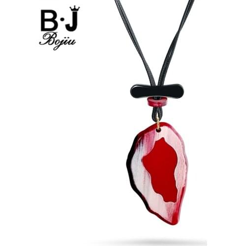 BOJIU Women Acrylic Long Necklace Rope Chain Pendant Lady Necklaces Charm Clothes Decorations Adjustable Length NKS059